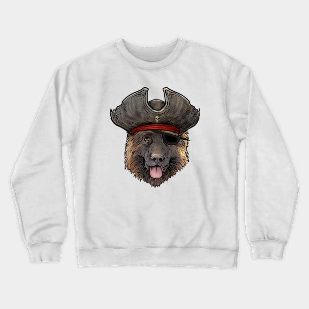 German Shepherd Pirate Crewneck Sweatshirt by whyitsme